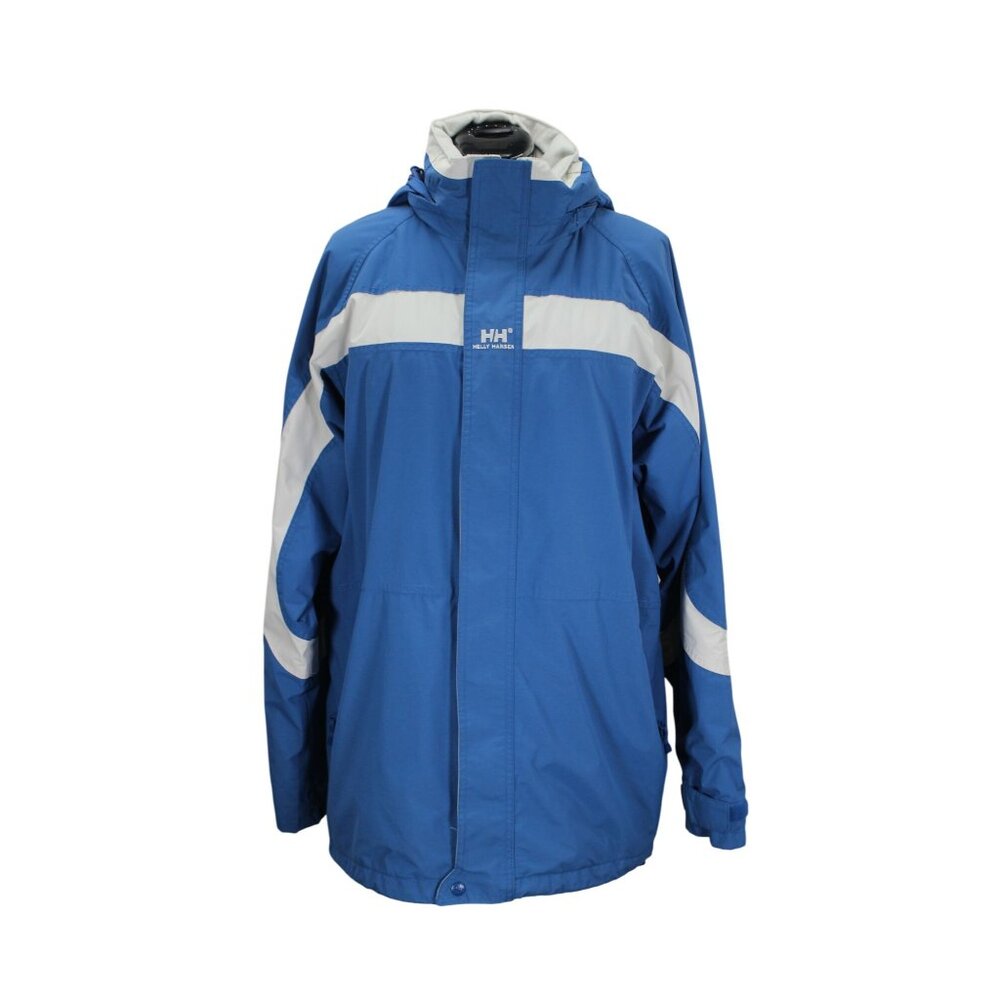 Helly Hansen Men's Jacket L‎ Blue Gray Hooded Outdoor Active Wear